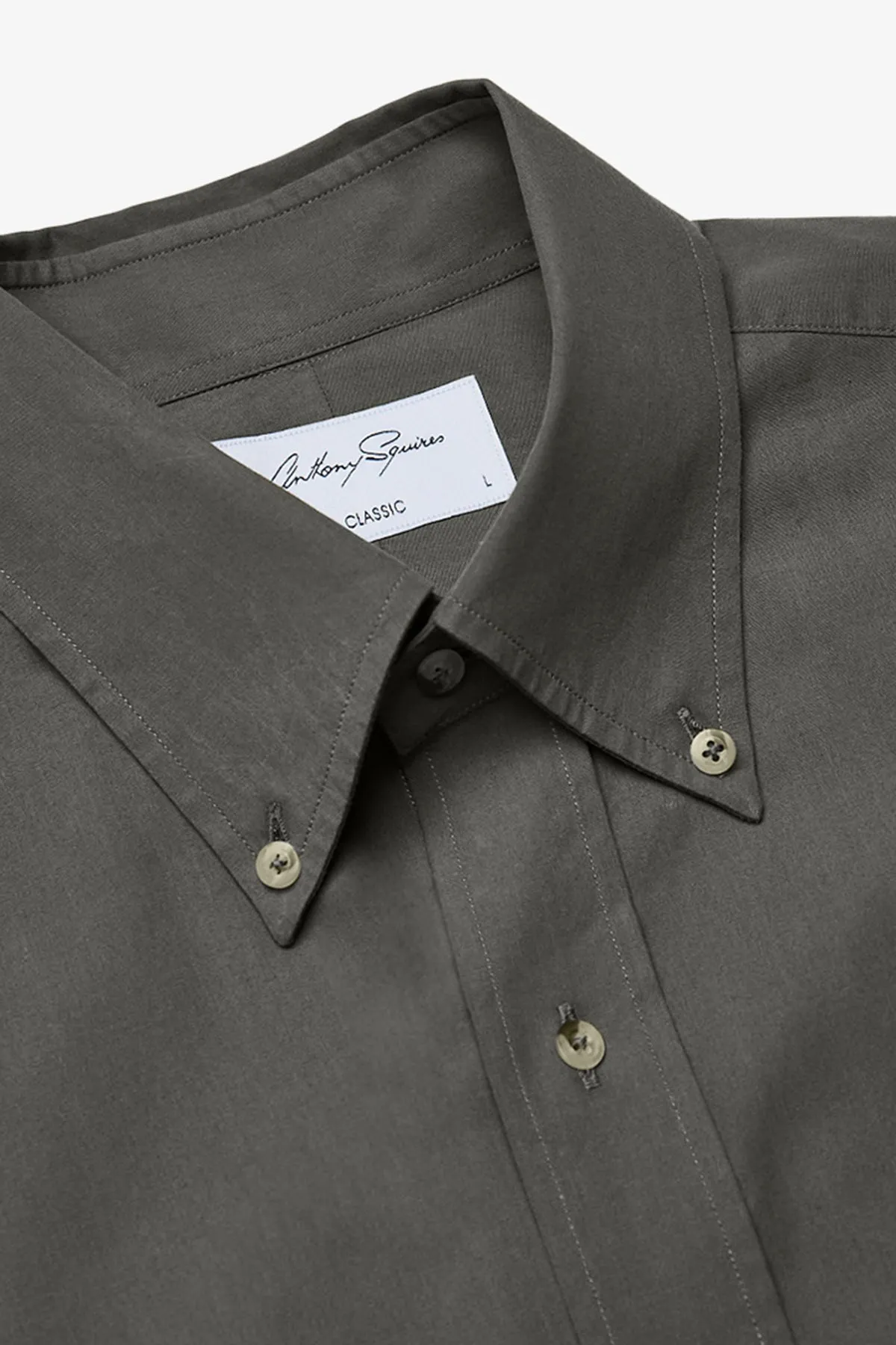 Dexter olive button down sold by Anthony Squires product image thumbnail 3