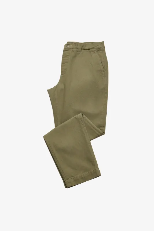Gilles olive chino pant sold by Anthony Squires