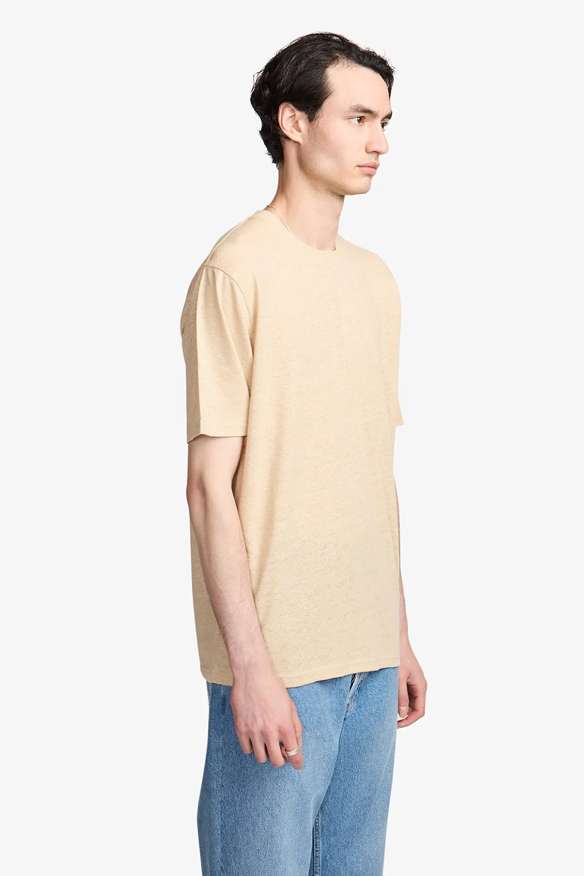 Fawn linen blend tee sold by Anthony Squires product image thumbnail 5