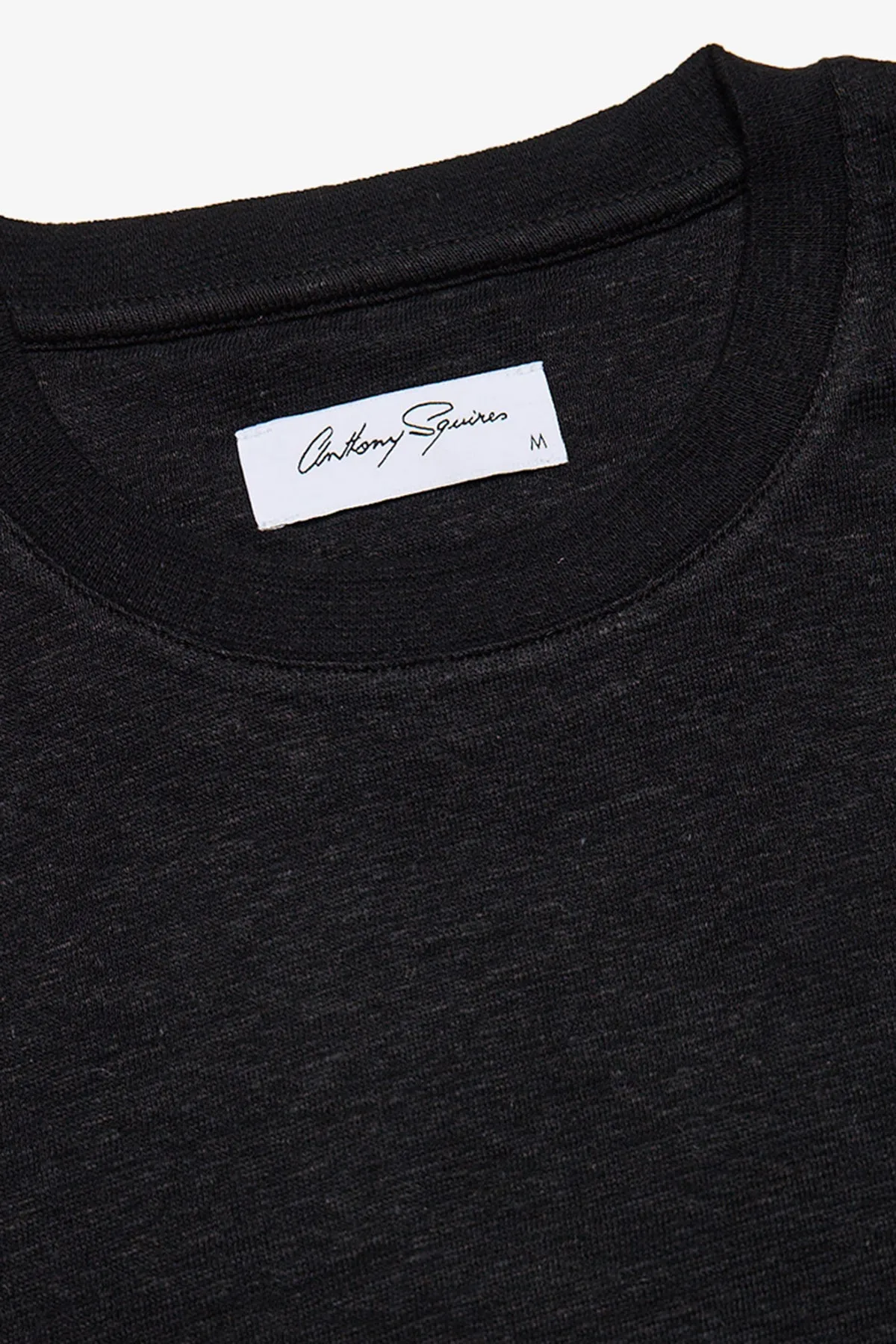 Black linen blend tee sold by Anthony Squires product image thumbnail 2