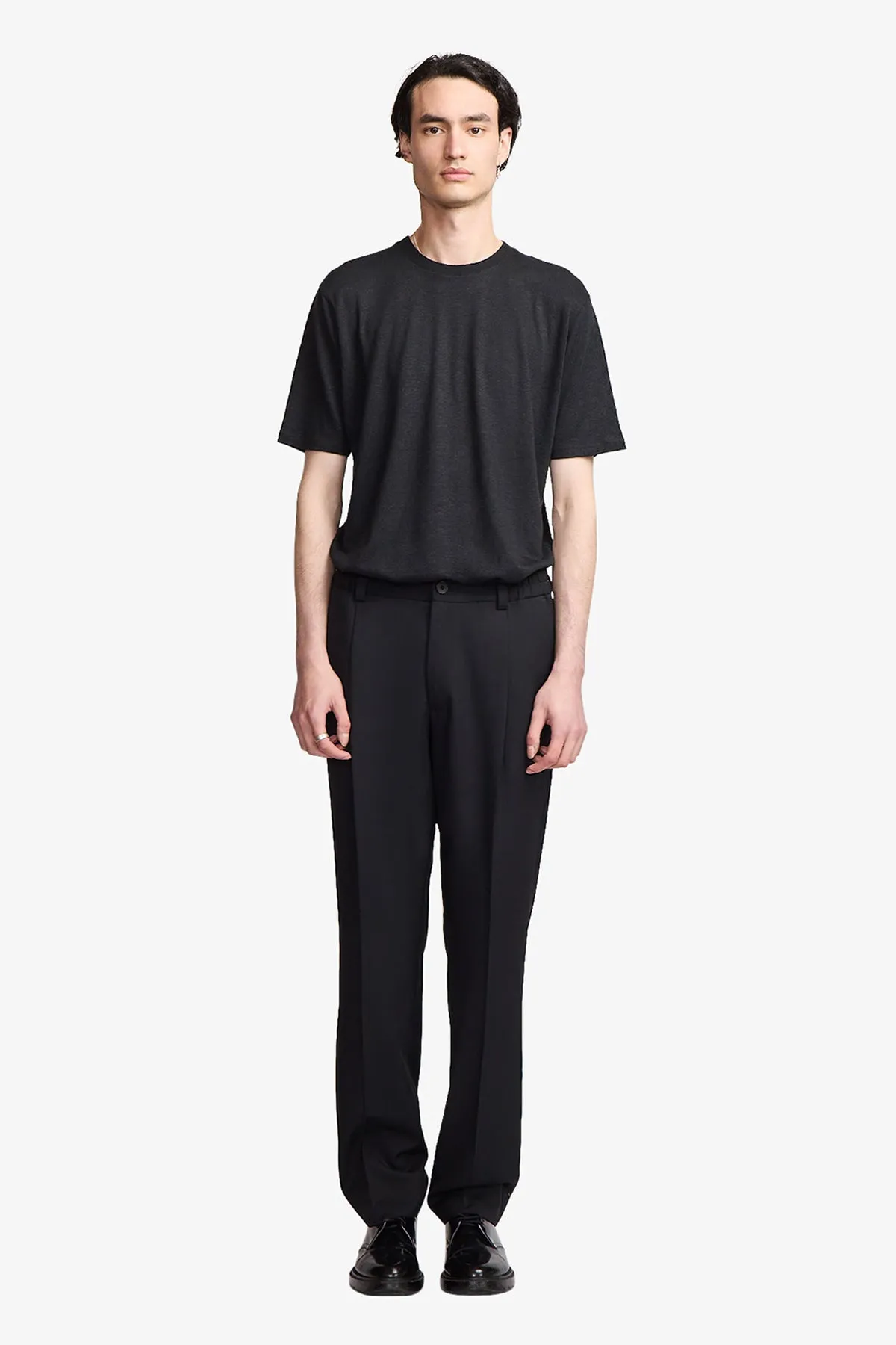 Black linen blend tee sold by Anthony Squires product image thumbnail 4