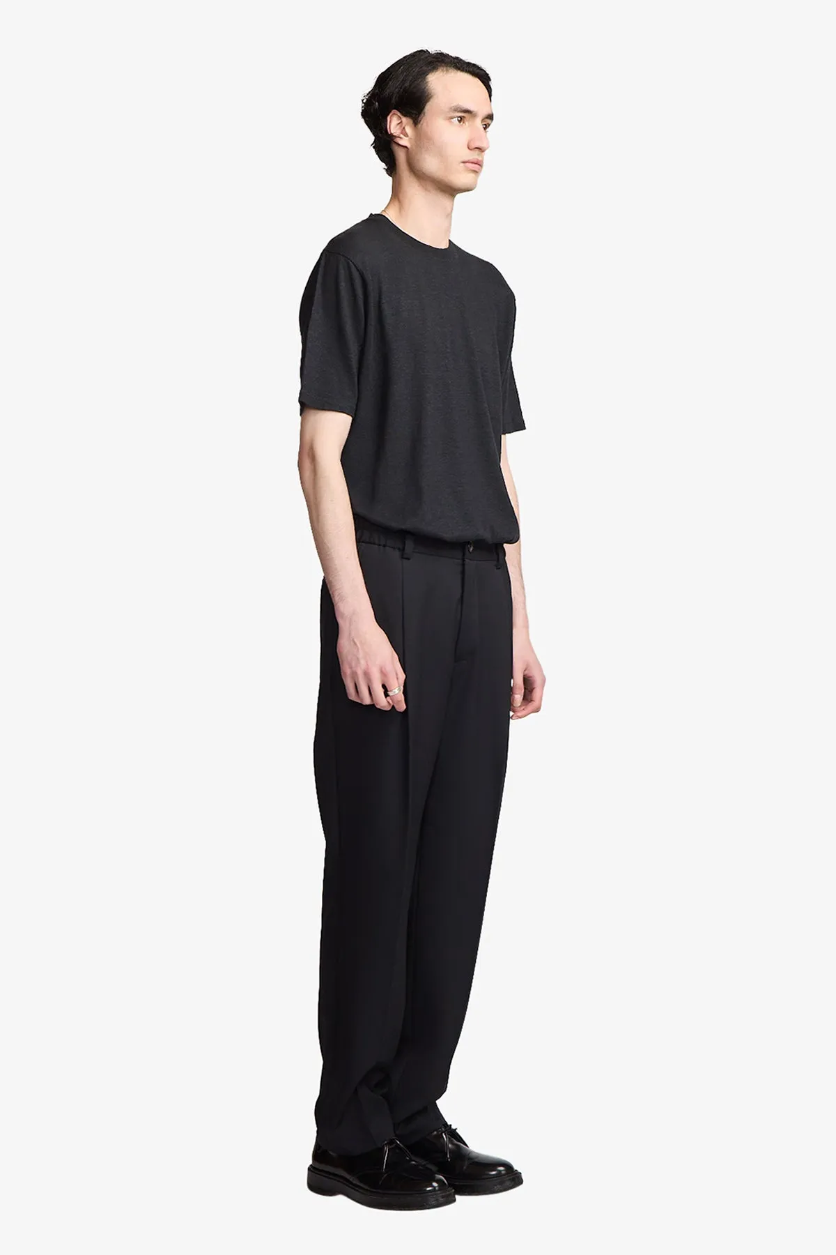 Black linen blend tee sold by Anthony Squires product image thumbnail 5