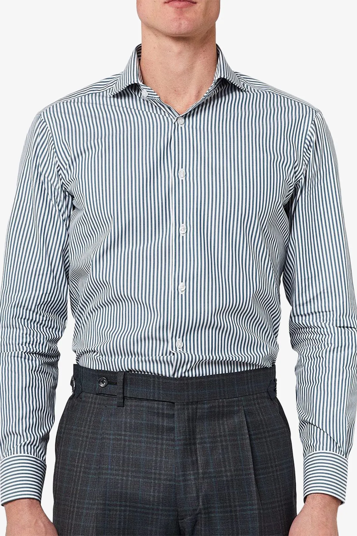 Alton - Green Business shirt sold by Anthony Squires product image thumbnail 3