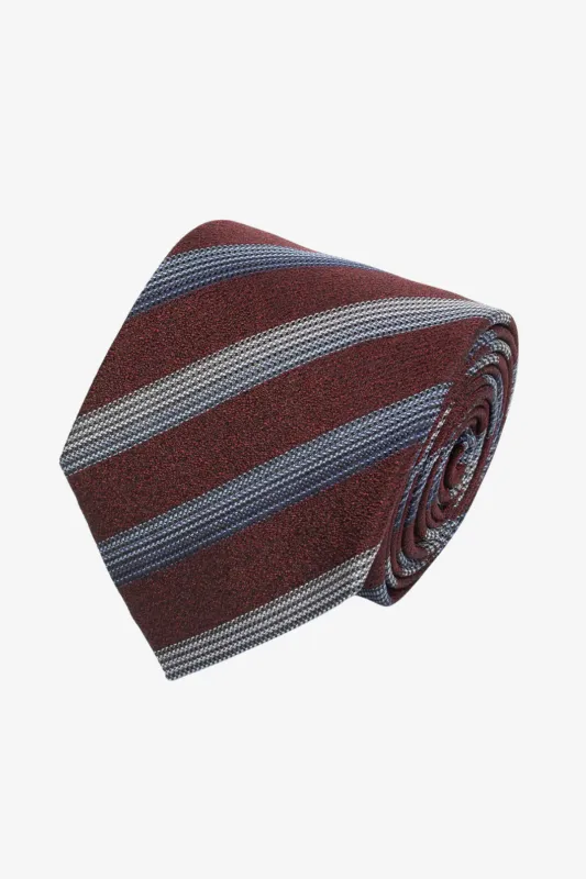 Tie - Silk red with stripes sold by Anthony Squires