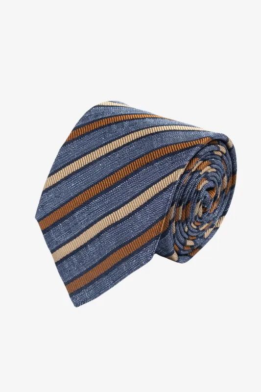 Tie - Silk light blue with stripes sold by Anthony Squires