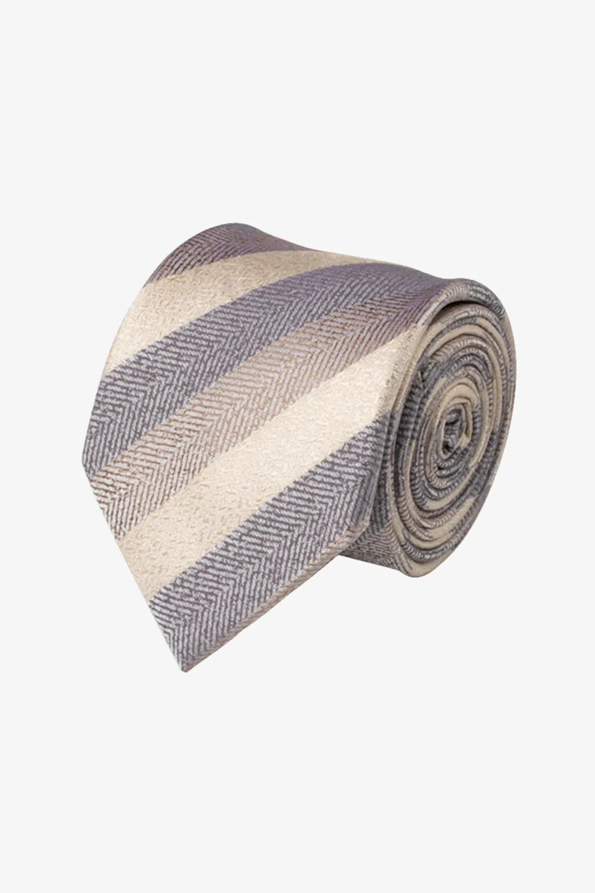 Tie - Silk multi stripe blue and cream sold by Anthony Squires