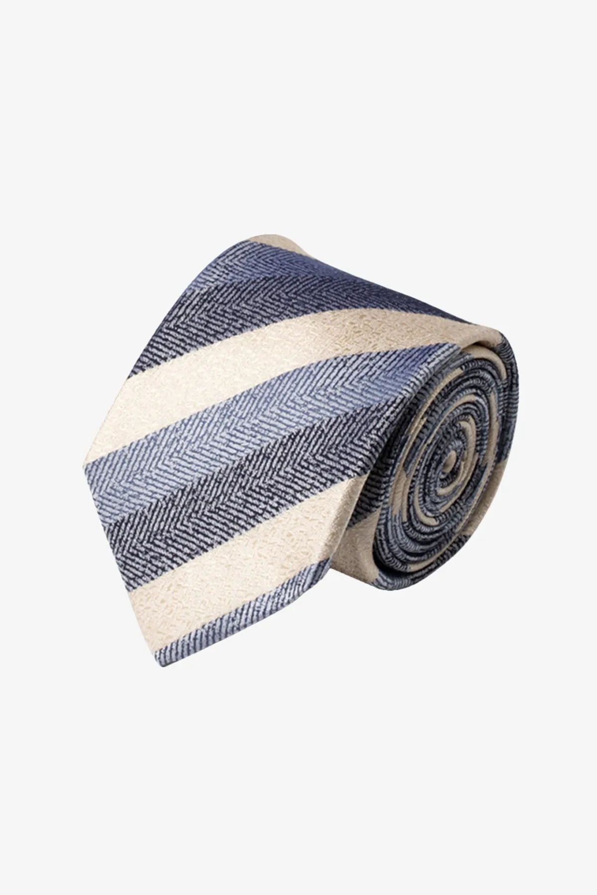 Tie - Silk multi stripe blue and mid sold by Anthony Squires