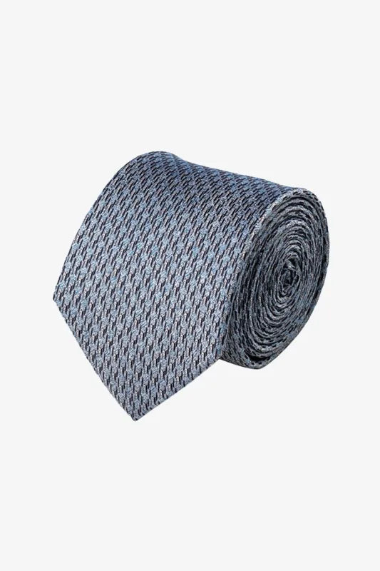 Tie - Silk micro in light blue sold by Anthony Squires