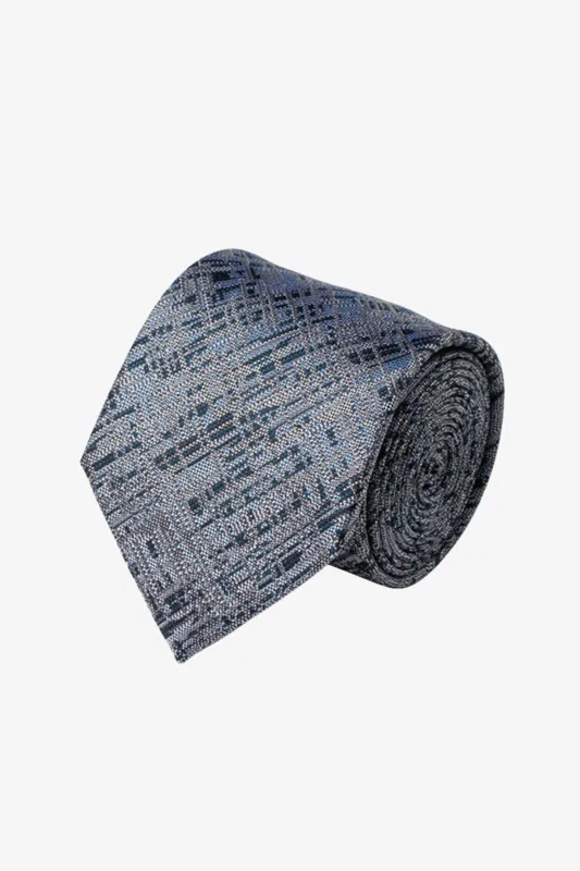 Tie - Silk mid blue micro design sold by Anthony Squires