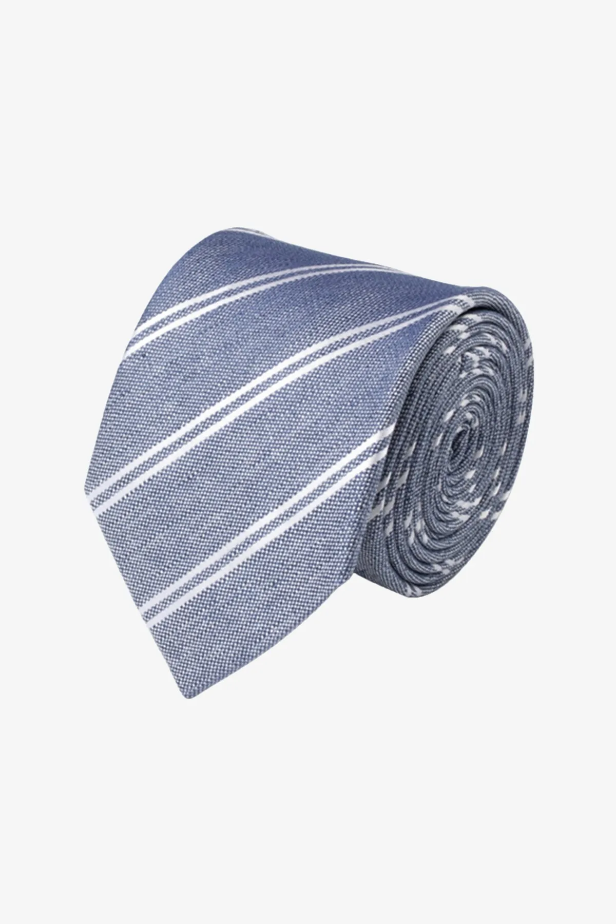 Tie - Silk sky blue stripes sold by Anthony Squires