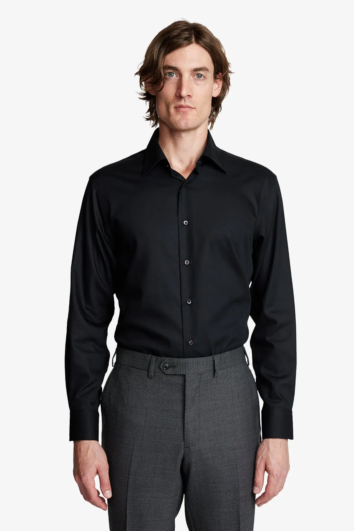 Gus Formal Shirt - Black Twill sold by Anthony Squires product image thumbnail 3