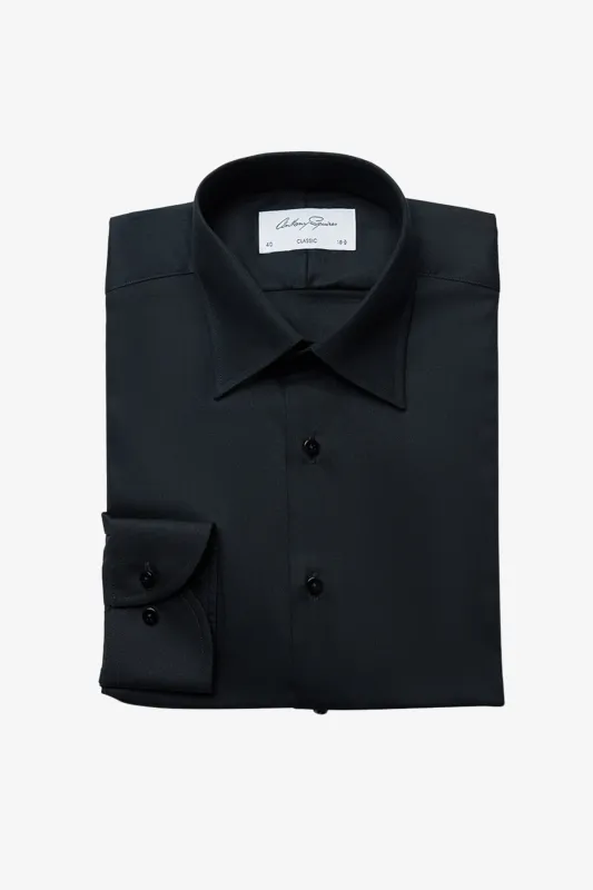 Gus Formal Shirt - Black Twill sold by Anthony Squires