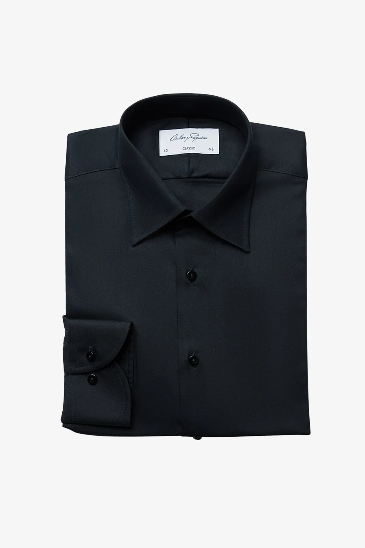 Gus Formal Shirt - Black Twill sold by Anthony Squires