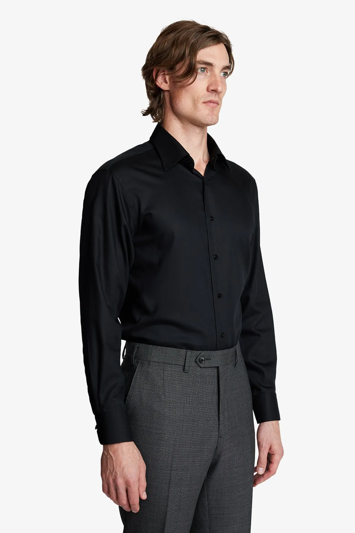 Gus Formal Shirt - Black Twill sold by Anthony Squires product image thumbnail 4