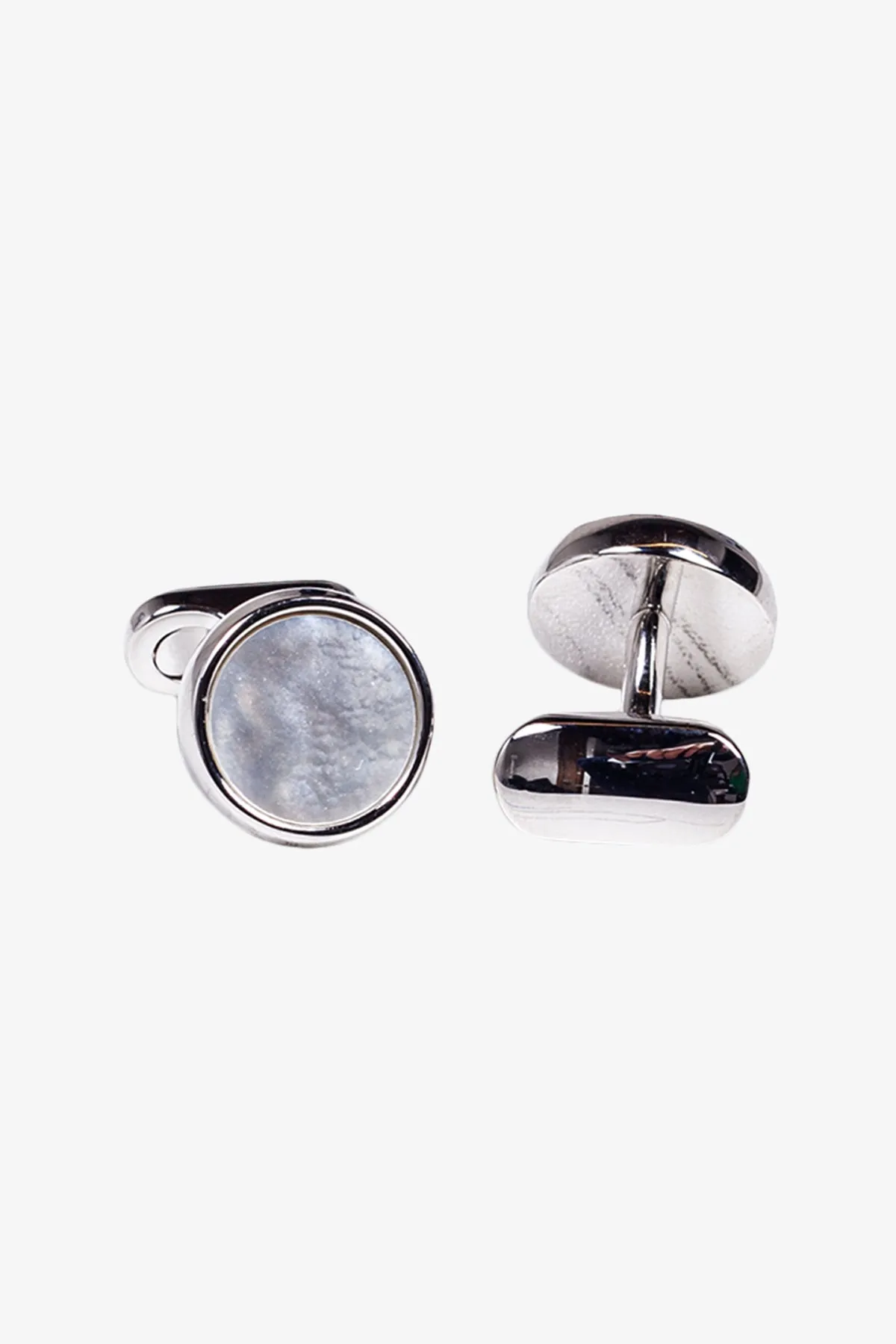 Cufflinks - Mother of Pearl Round sold by Anthony Squires