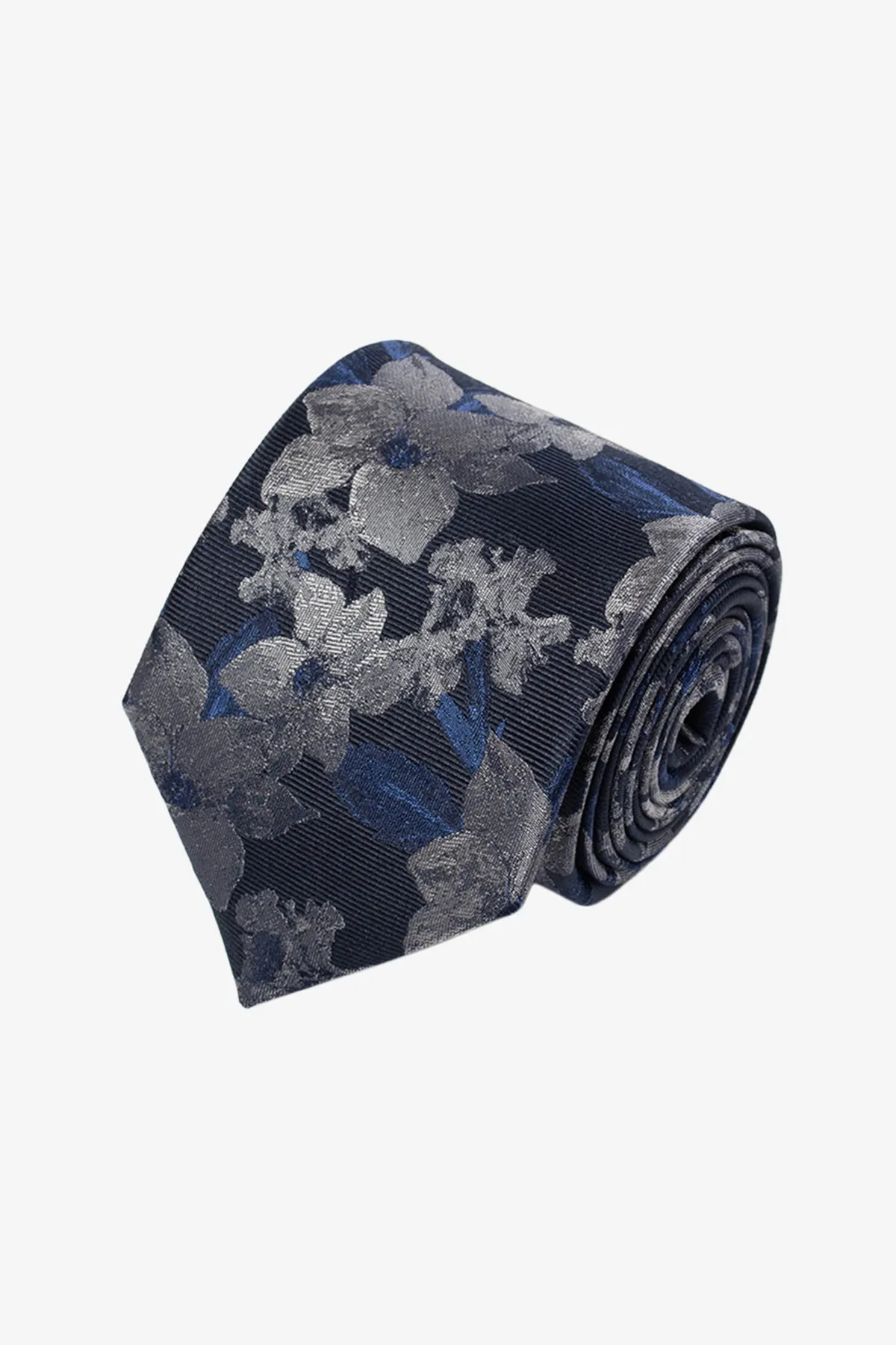 Tie - Silk navy flowers sold by Anthony Squires