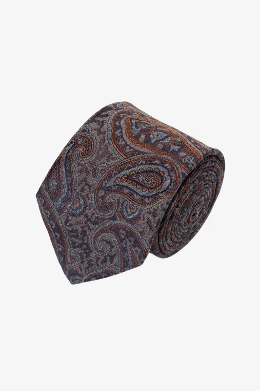 Tie - Silk orange paisley sold by Anthony Squires