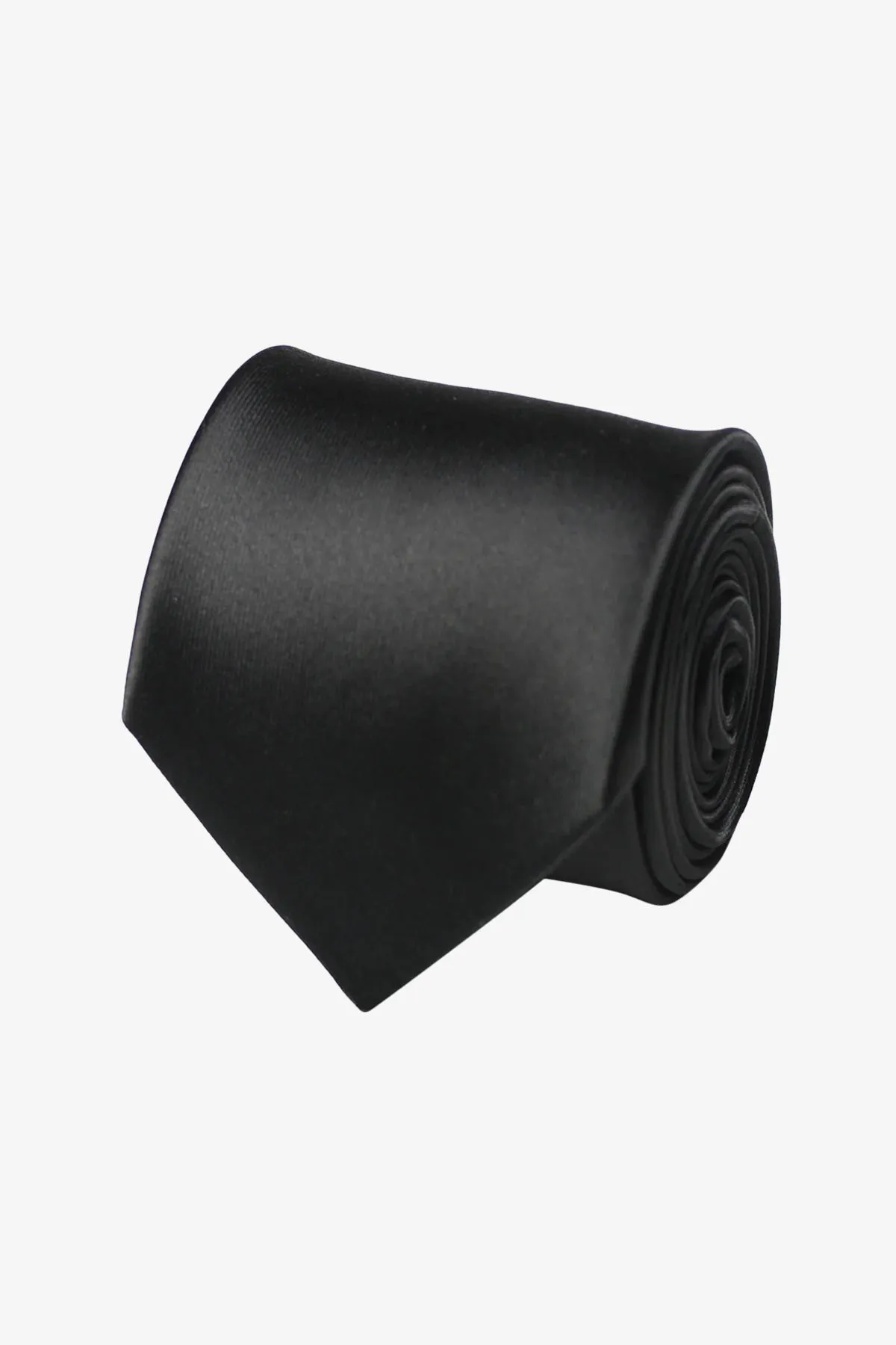 Silk Tie Slim - Black Plain sold by Anthony Squires