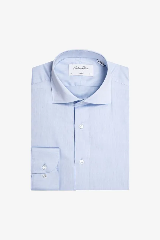 Miles - Twill Light Blue Shirt made by Anthony Squires