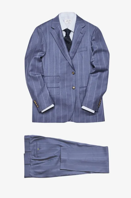 Basso - Blue chalk stripe sold by Anthony Squires