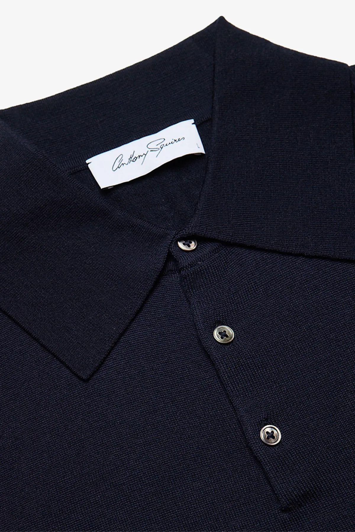 Kelvin navy L/S knit polo sold by Anthony Squires product image thumbnail 2