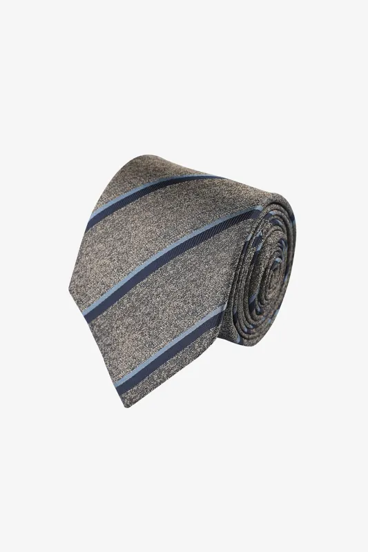 Tie - Silver with blue stripe sold by Anthony Squires