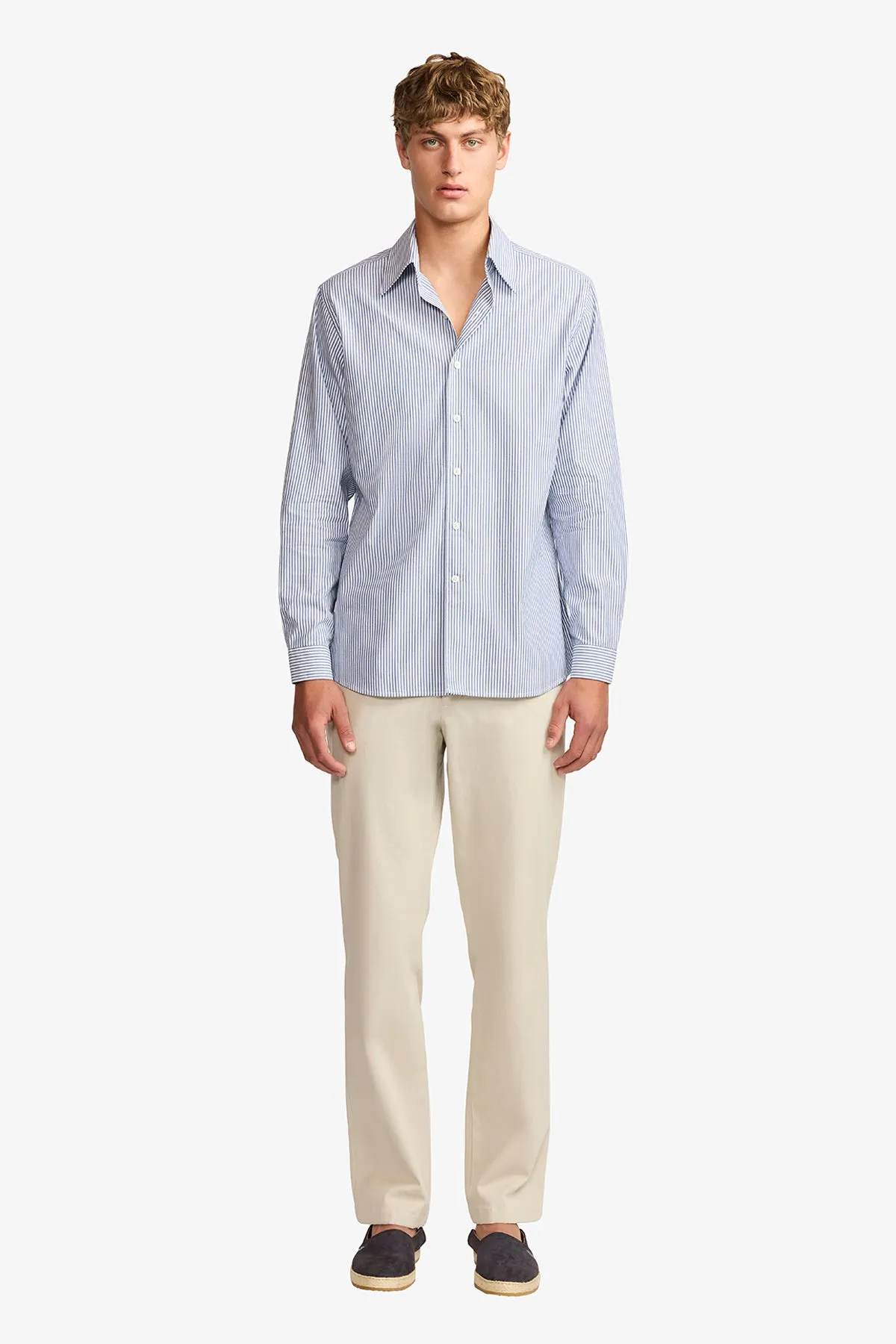 Quy blue twill stripe shirt sold by Anthony Squires product image thumbnail 4
