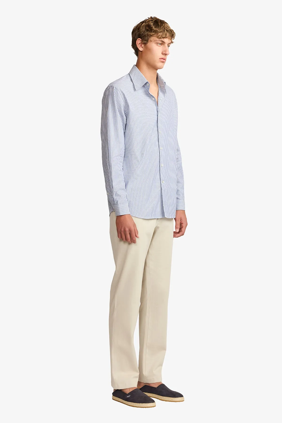 Quy blue twill stripe shirt sold by Anthony Squires product image thumbnail 5