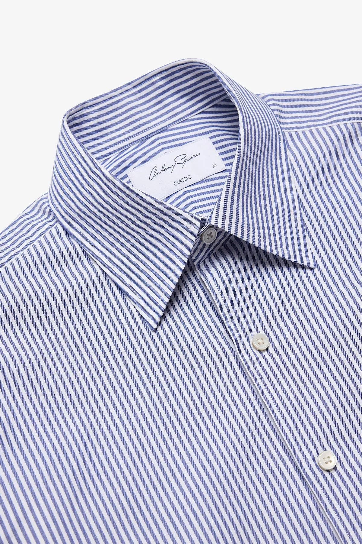 Quy blue twill stripe shirt sold by Anthony Squires product image thumbnail 2