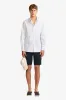 Frederic white stripe poplin shirt sold by Anthony Squires