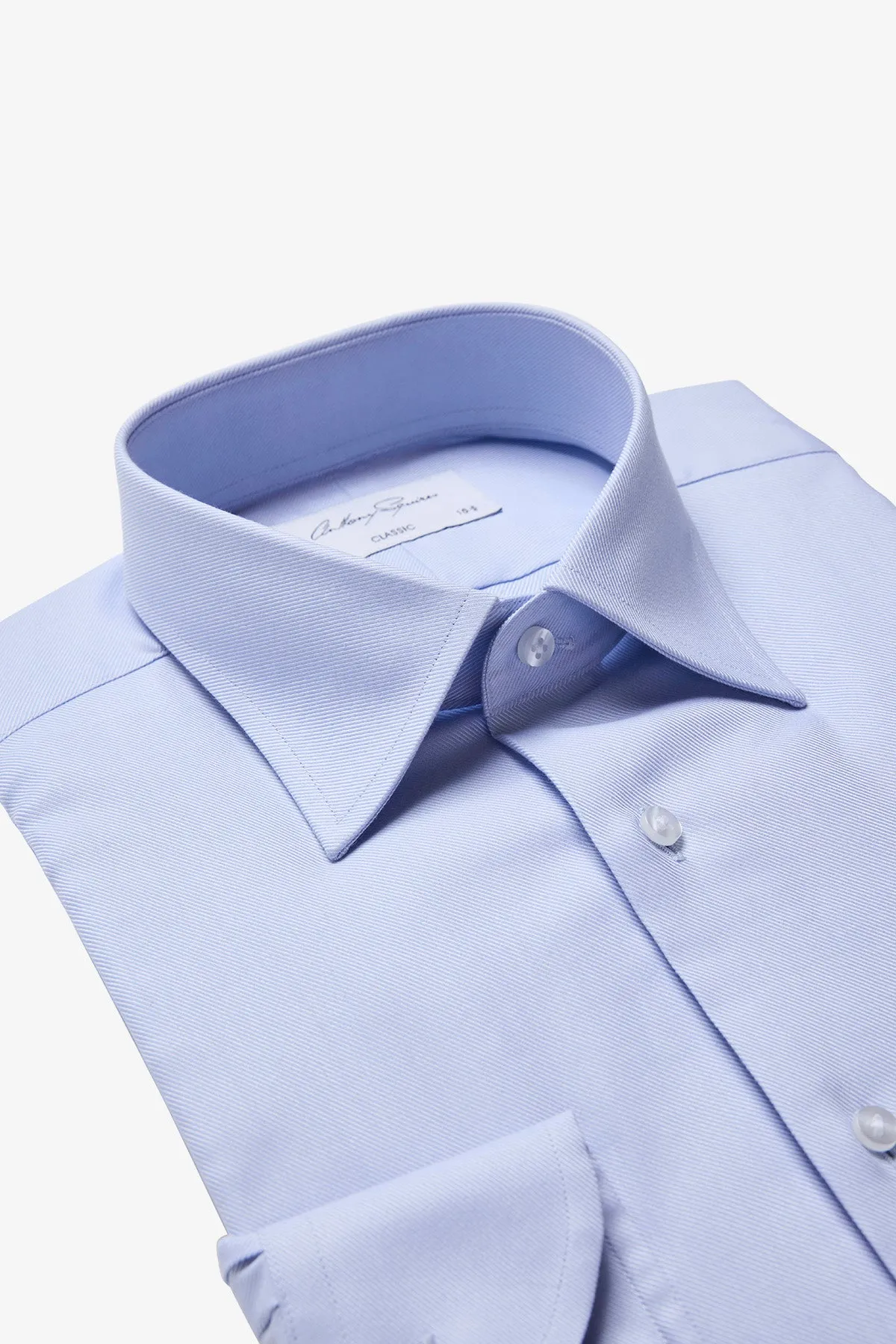 Gus formal shirt - blue twill sold by Anthony Squires product image thumbnail 2