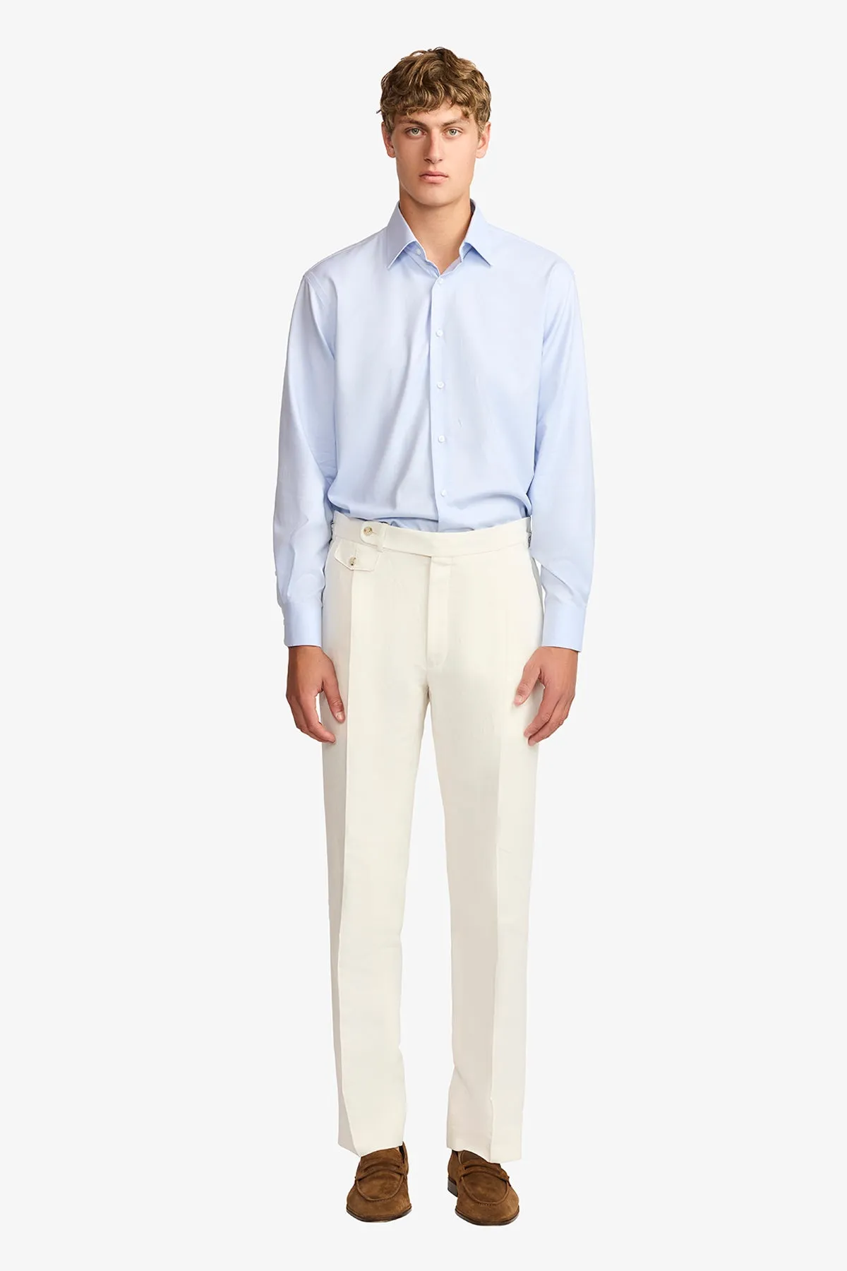 Gus formal shirt - blue twill sold by Anthony Squires product image thumbnail 3