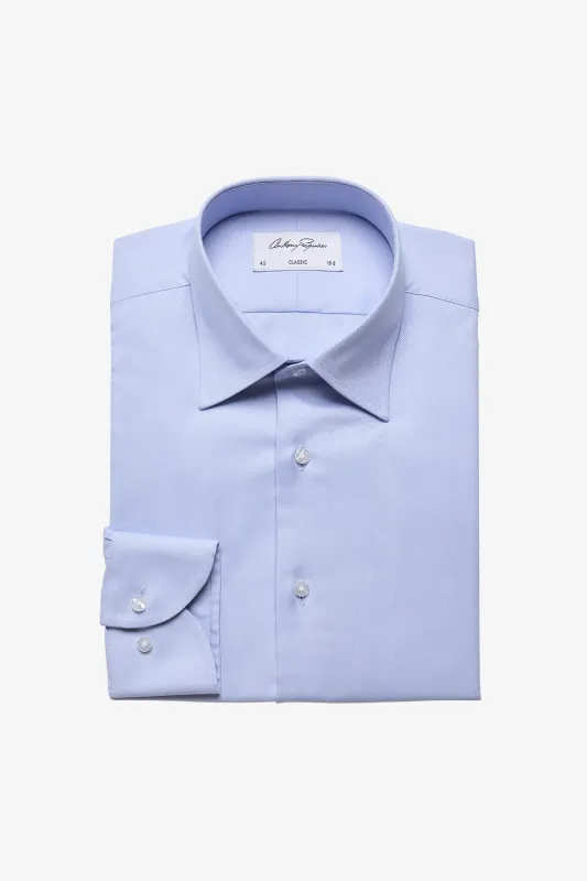 Gus formal shirt - blue twill sold by Anthony Squires