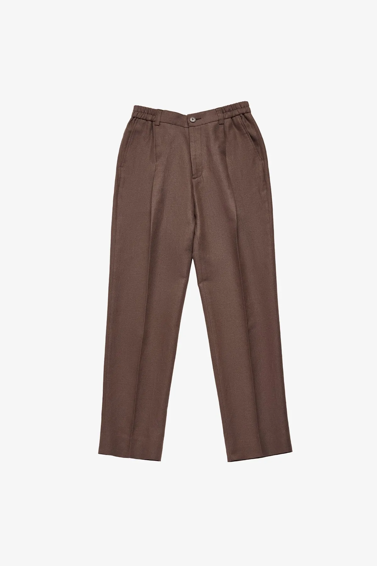 Elwin trouser - tobacco cotton/linen in herringbone sold by Anthony Squires product image thumbnail 3
