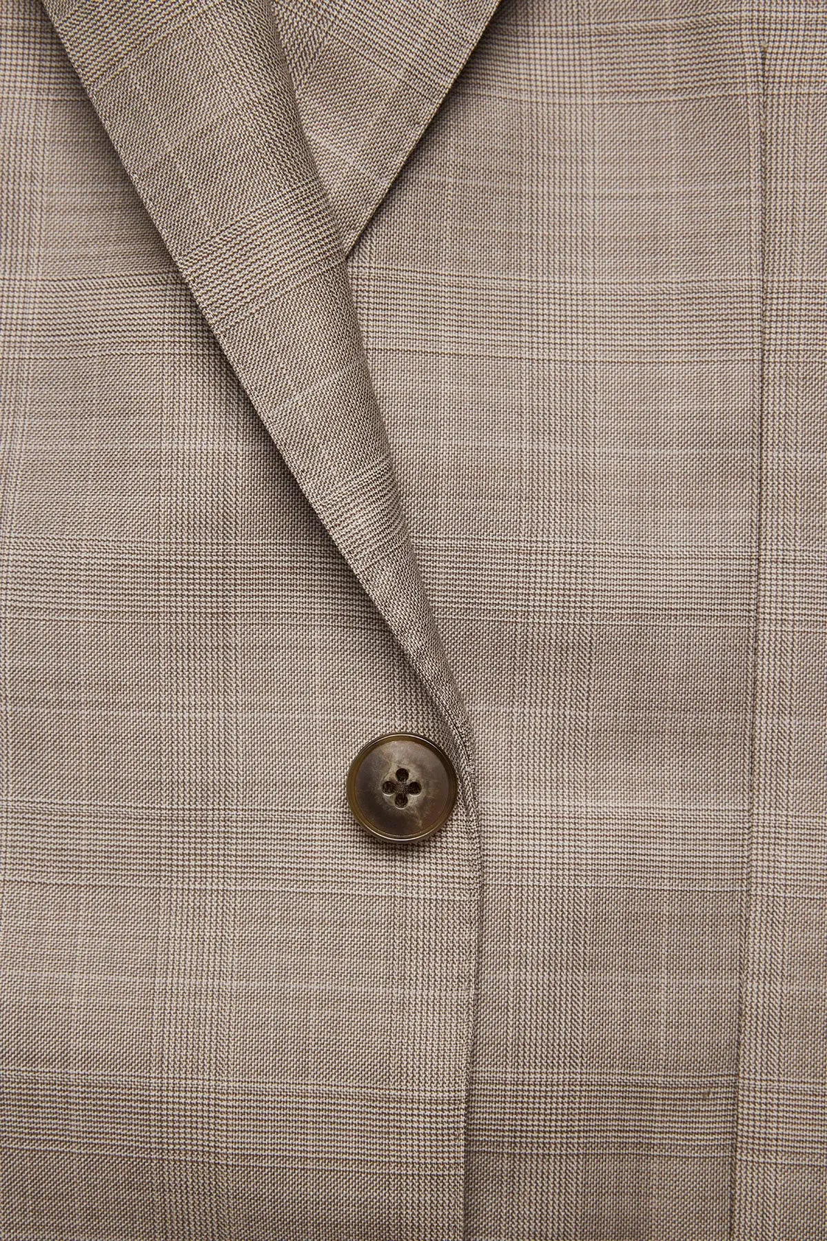 Mateo suit - Fawn tonal Prince of Wales check, in pure wool, super 110's sold by Anthony Squires product image thumbnail 4