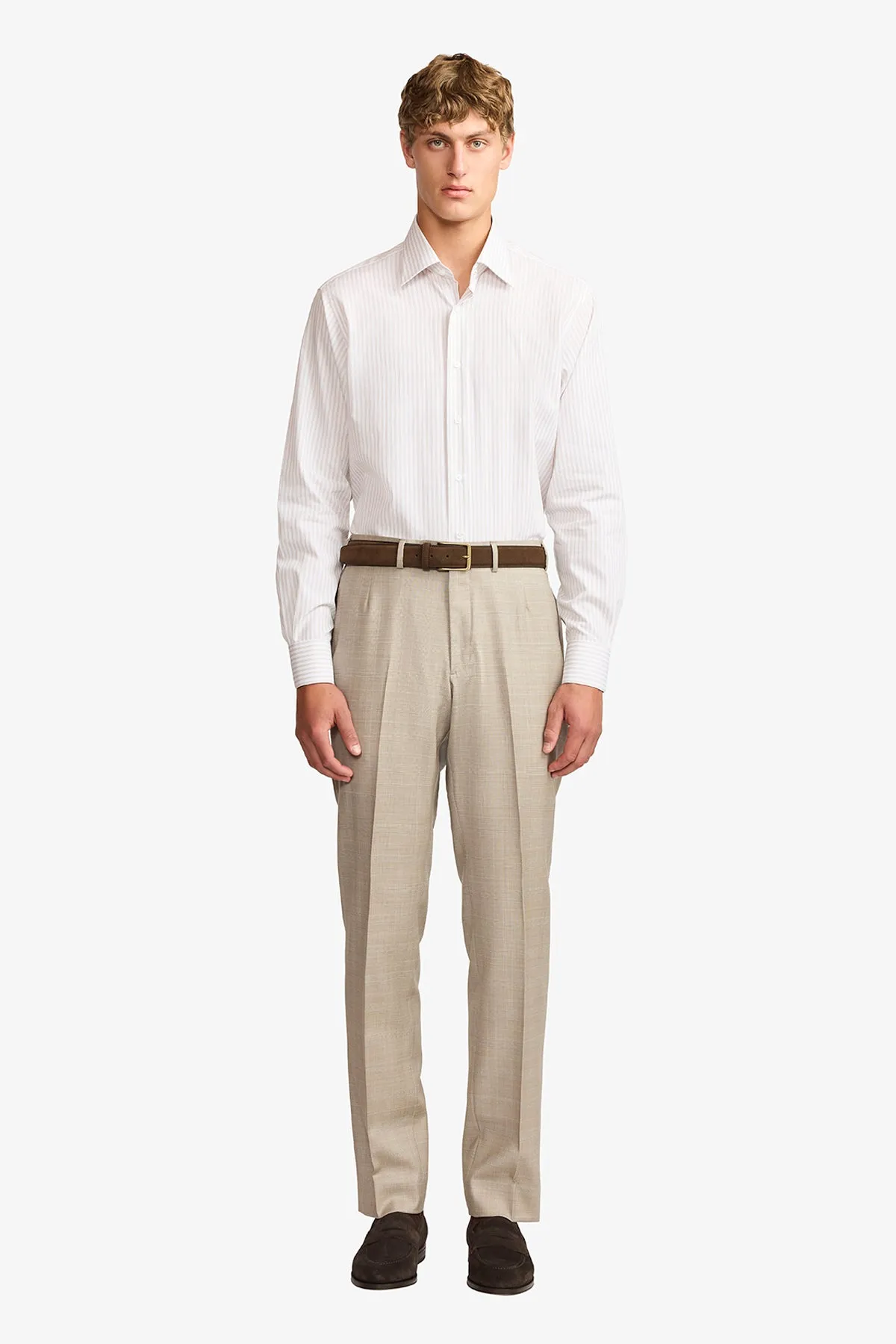 Norris formal shirt - brown stripe sold by Anthony Squires product image thumbnail 3