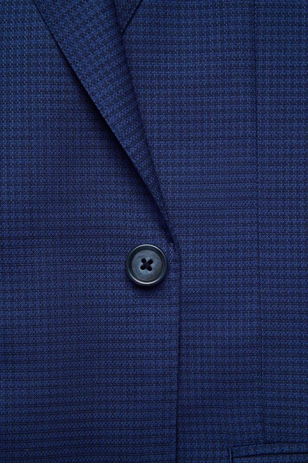 Stokes suit - Mid blue micro houndstooth, in pure wool, super 110's sold by Anthony Squires product image thumbnail 4