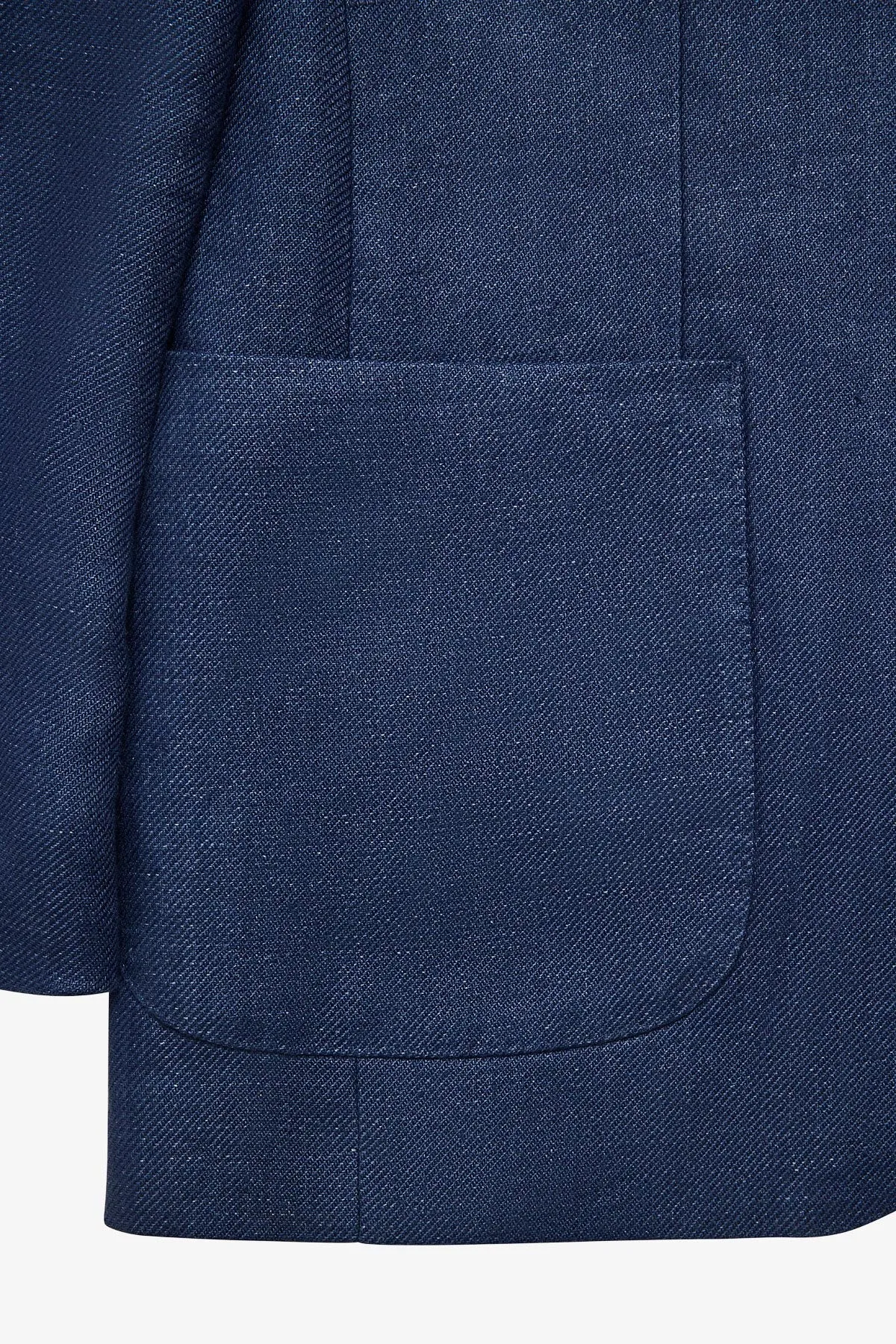 Archer blazer - Linen twill in blue with flax effect sold by Anthony Squires product image thumbnail 5