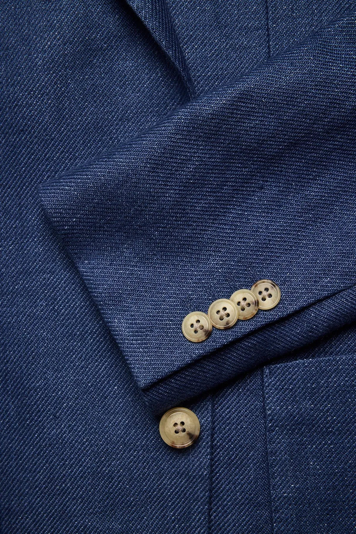 Archer blazer - Linen twill in blue with flax effect sold by Anthony Squires product image thumbnail 3