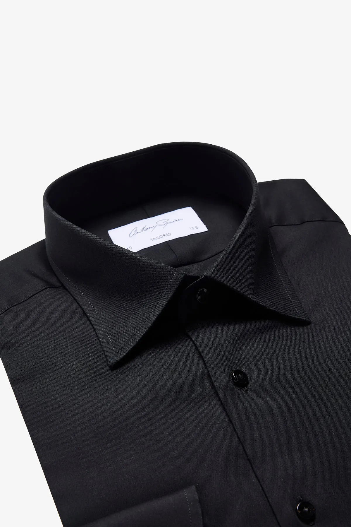Norris formal shirt - fine black twill sold by Anthony Squires product image thumbnail 2