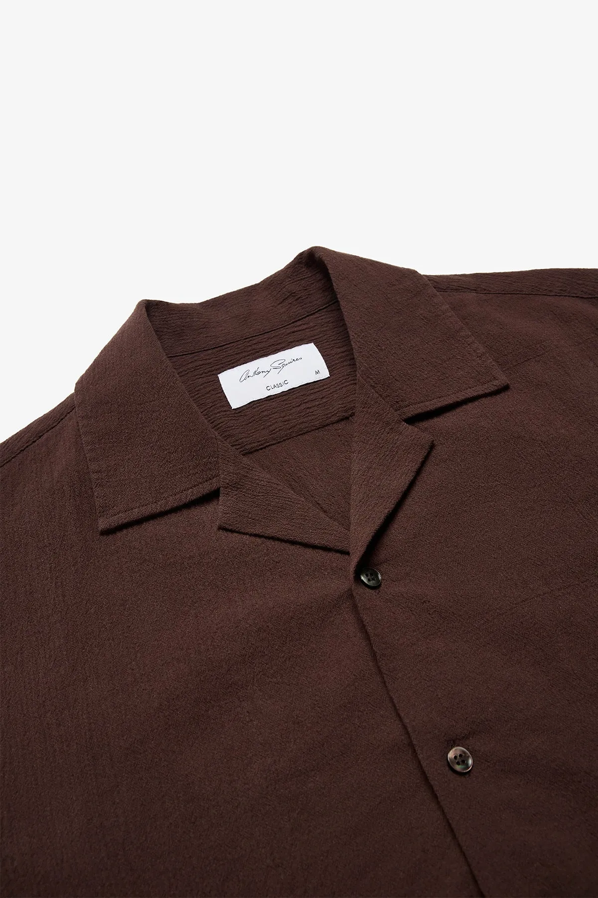 Brown seersucker S/S shirt sold by Anthony Squires product image thumbnail 2