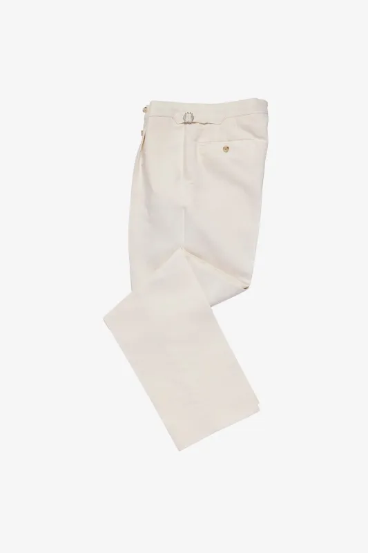 Gian trousers - Linen/cotton in Soft ivory sold by Anthony Squires