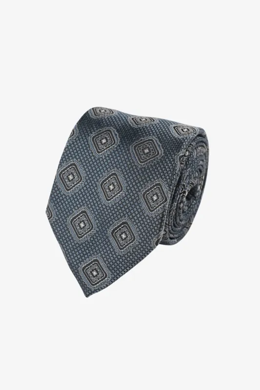 Tie -  Silk deep blue pattern sold by Anthony Squires