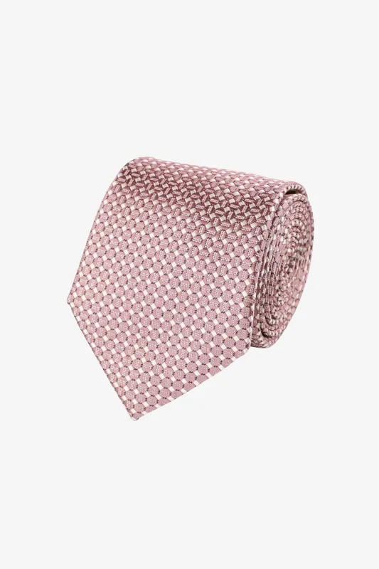 Tie - Silk pink micro design sold by Anthony Squires