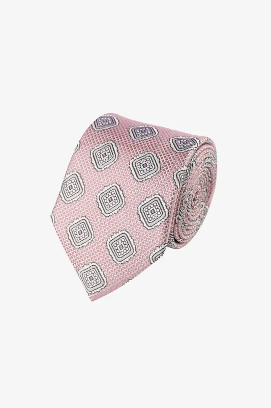 Tie - Silk pink pattern made by Anthony Squires