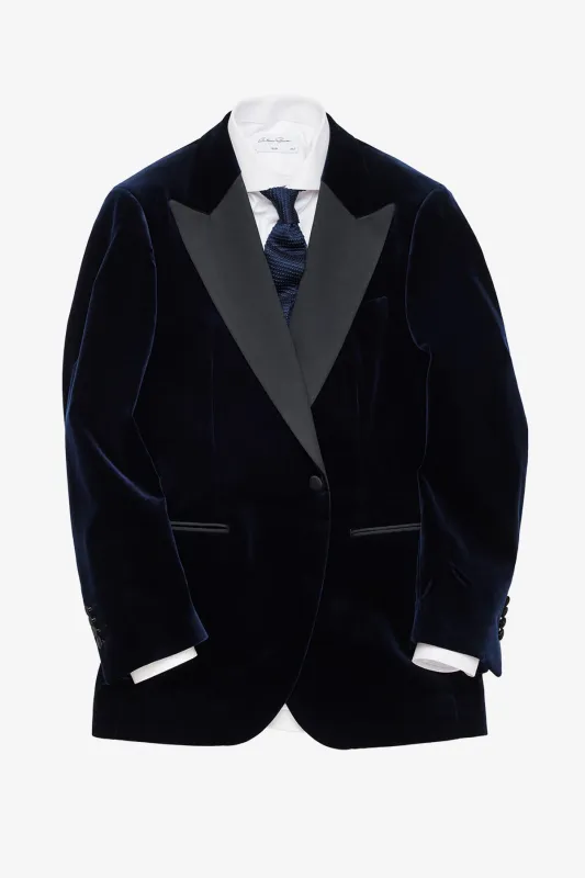 Finn Blazer - Wool In Navy Velvet sold by Anthony Squires