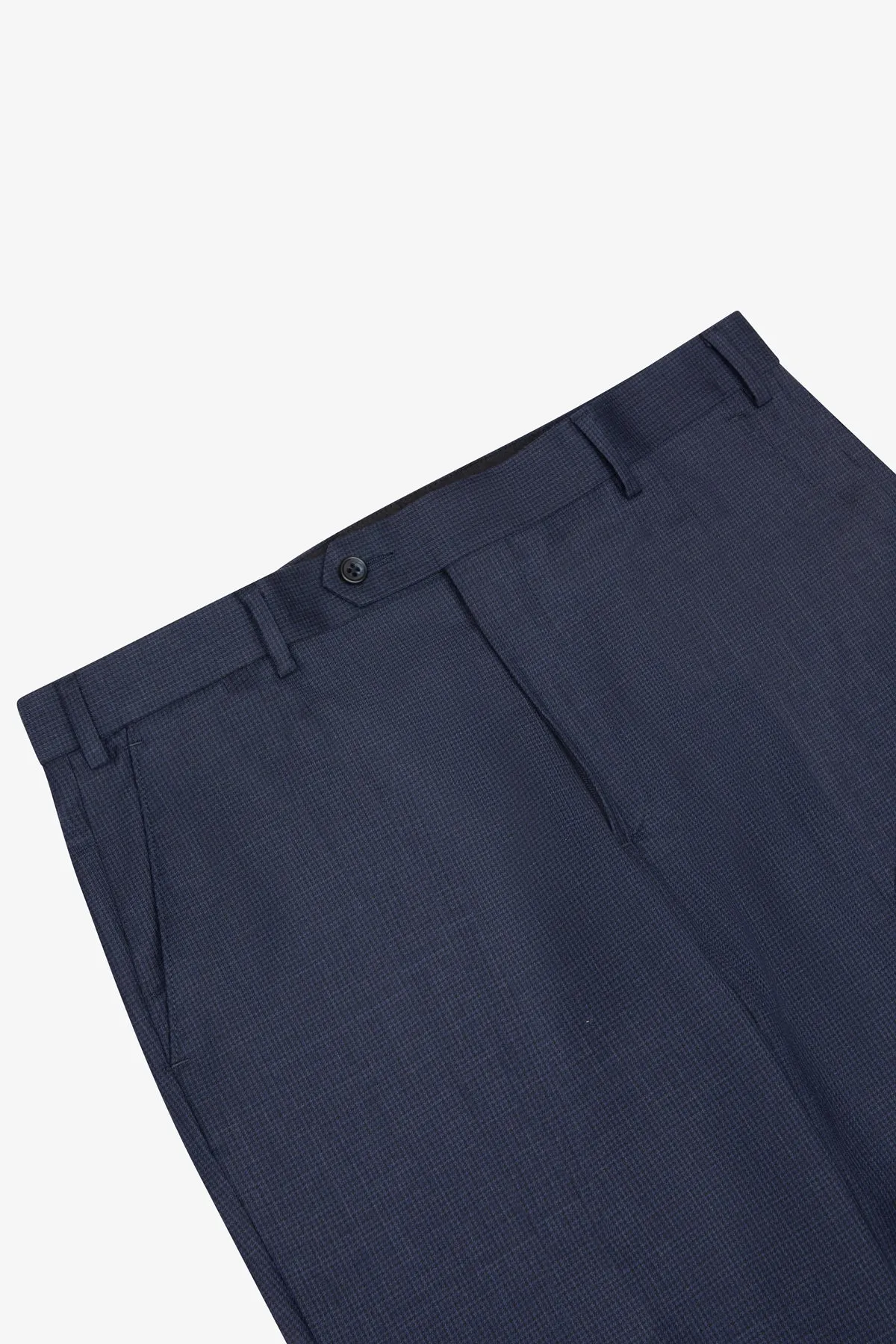 Slack Trouser - Wool In Navy Tonal With Micro Houndstooth sold by Anthony Squires product image thumbnail 5