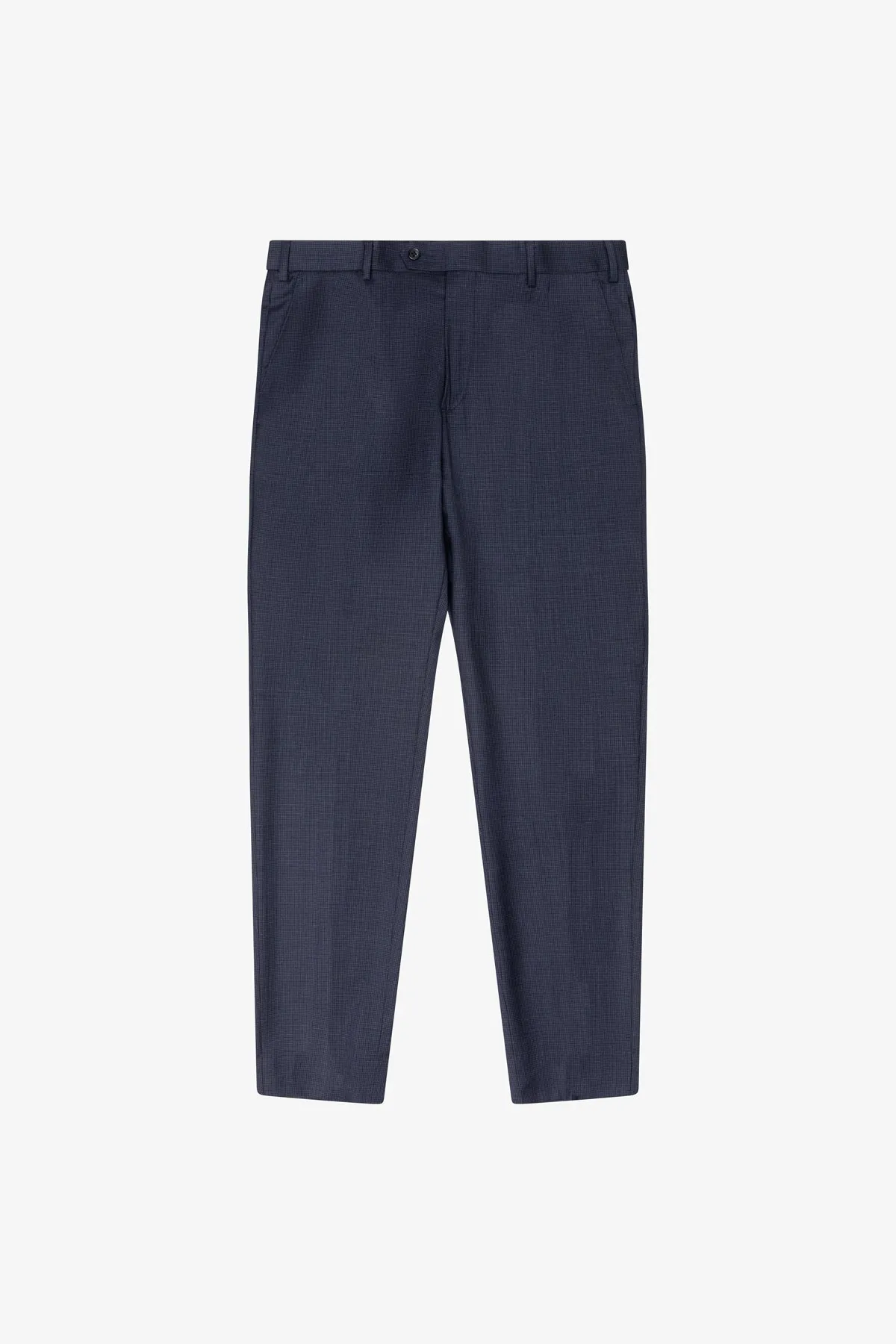 Slack Trouser - Wool In Navy Tonal With Micro Houndstooth sold by Anthony Squires product image thumbnail 3