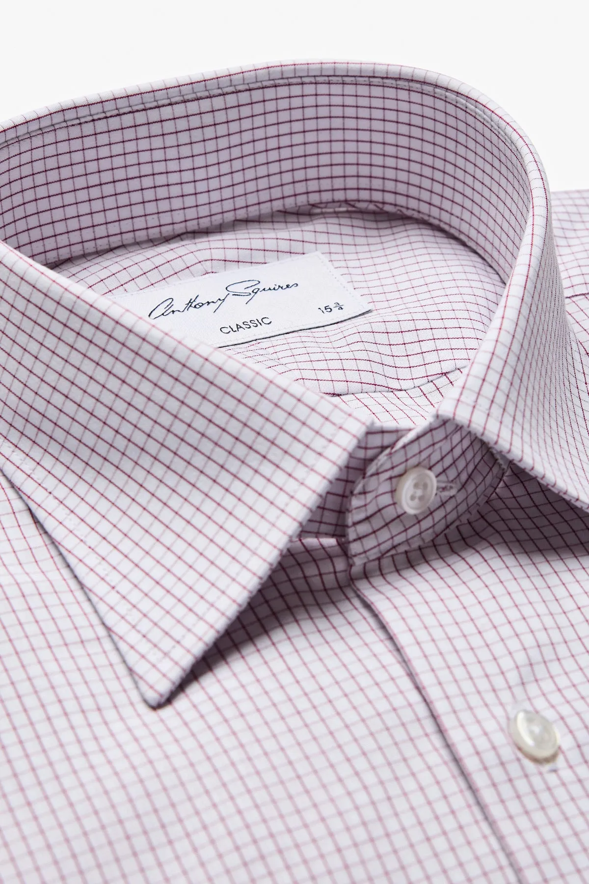Gus Formal Shirt - Burgundy Minicheck sold by Anthony Squires product image thumbnail 3
