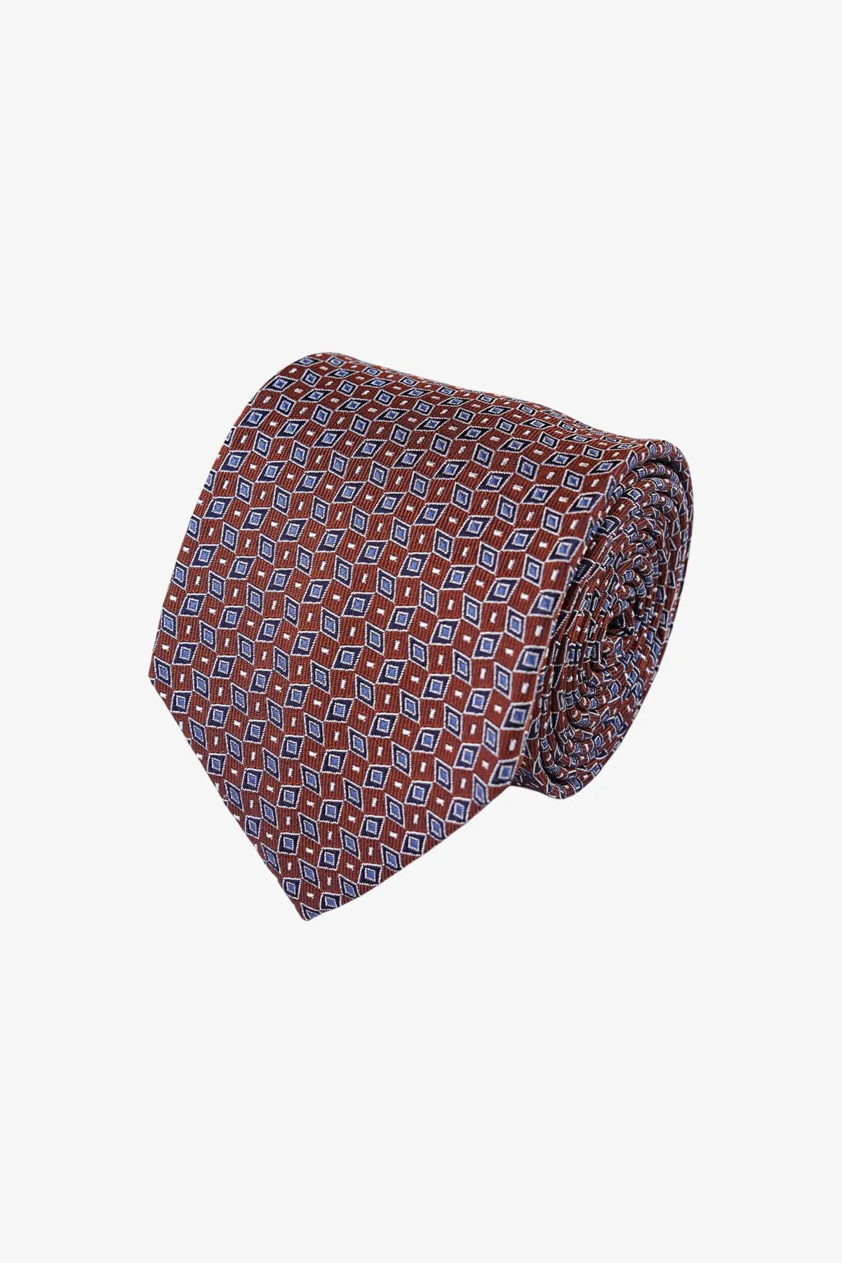 Tie - Silk Brown Geometric sold by Anthony Squires